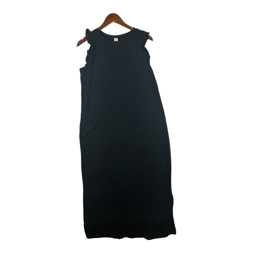 Old Navy Ruffle Sleeve Midi Dress size Medium Tall Black